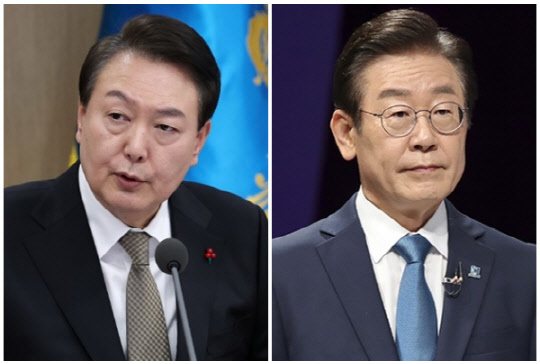 윤석열 대통령(왼쪽)과 이재명 더불어민주당 대표. <연합뉴스>
